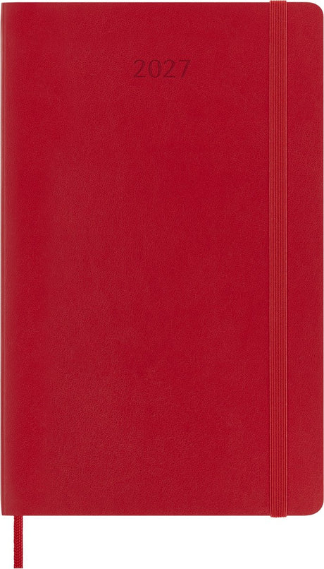 Moleskine 12 måneders dagbog - 2027 - dagligt - stort - blødt omslag - rød