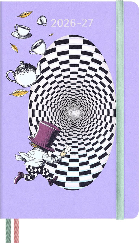 Moleskine 18 måneders dagsorden - 2026 27 - alice i eventyrland - ugentlig - stor - gal hattemager