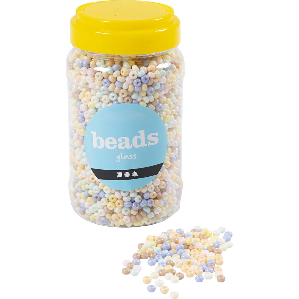 Https: www.cchobby.nl frøperler-størrelse-4-0-d-5-mm-hul størrelse-1-2-mm-pastelfarver-720-gr-1-kasse