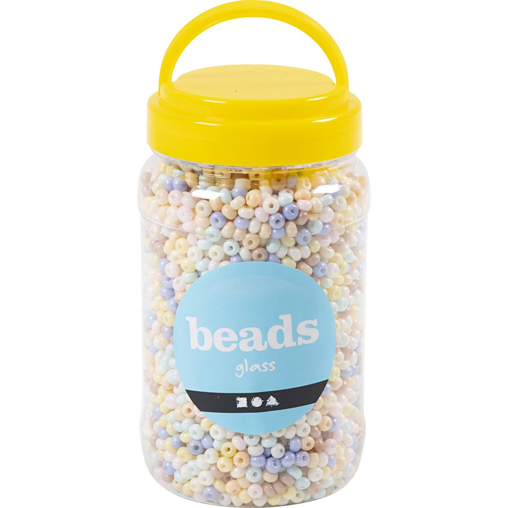 Https: www.cchobby.nl frøperler-størrelse-4-0-d-5-mm-hul størrelse-1-2-mm-pastelfarver-720-gr-1-kasse