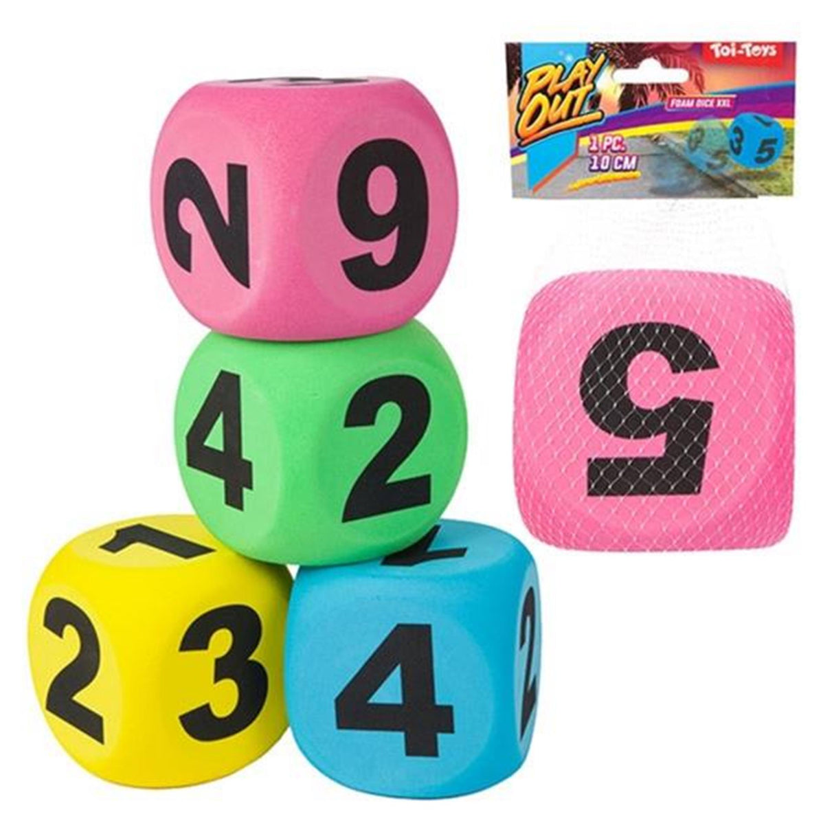 Toi-legetøj Toi-legetøj udspil skumterninger xxl bright 10cm 4 assorteret