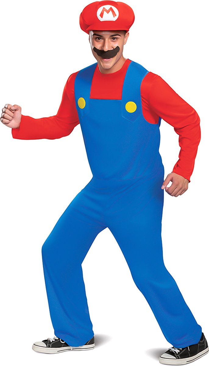 Disguise Nintendo - Super Mario Bros., Mario Classic Adults, Størrelse L XL (42-46), Voksne