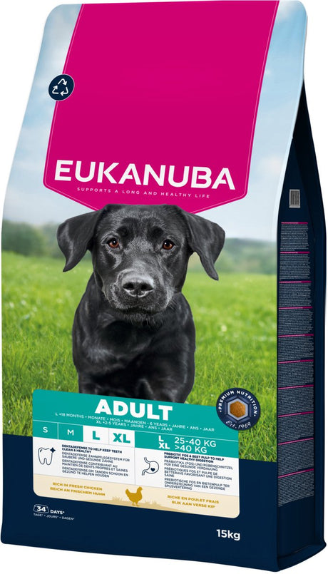 Eukanuba voksen stor serie - tørfoder til store hunde - kylling - 15kg