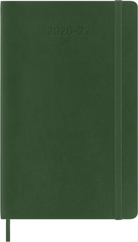 Moleskine 18 måneders dagbog - 2026 27 - ugentligt - stort - blødt omslag - myrtegrøn