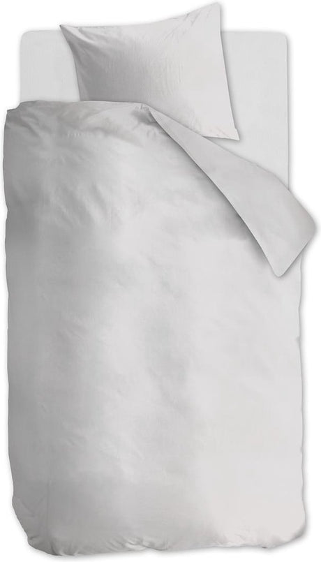 Ambiante cotton uni dekbedovertrek - effen - eenpersoons - 140x200 220 - wit