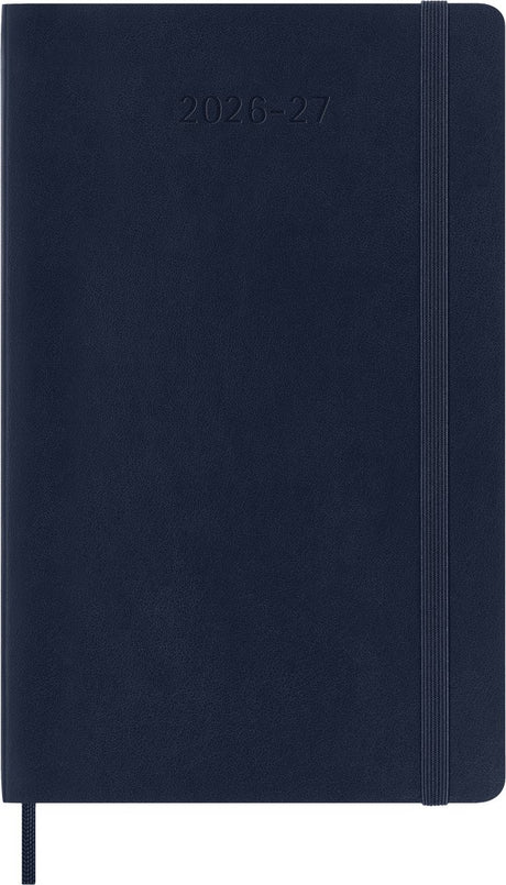 Moleskine 18 måneders dagbog - 2026 27 - ugentligt - stort - blødt omslag - safirblå
