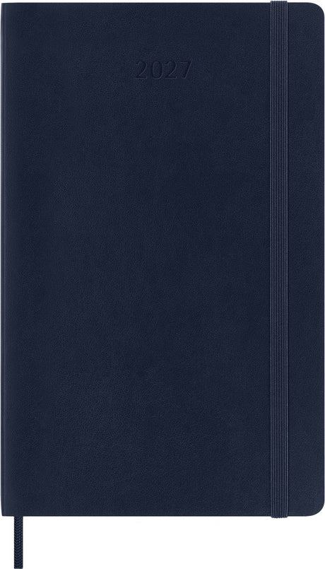 Moleskine 12 måneders dagbog - 2027 - ugentligt - stort - blødt omslag - safirblå