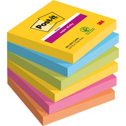 Post-it super sticky notes carnival, 90 vel, ft 76 x 76 mm, pak van 6 blokken