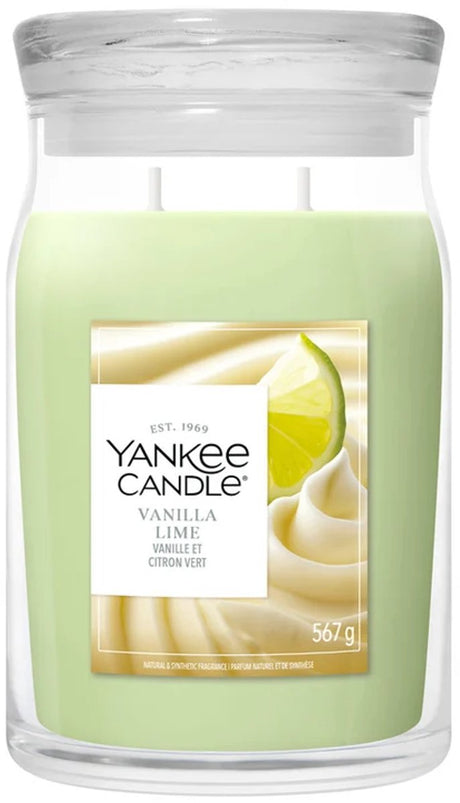 Yankee lys - vanilje lime stor krukke duftlys - 90 brændende timer - to væge