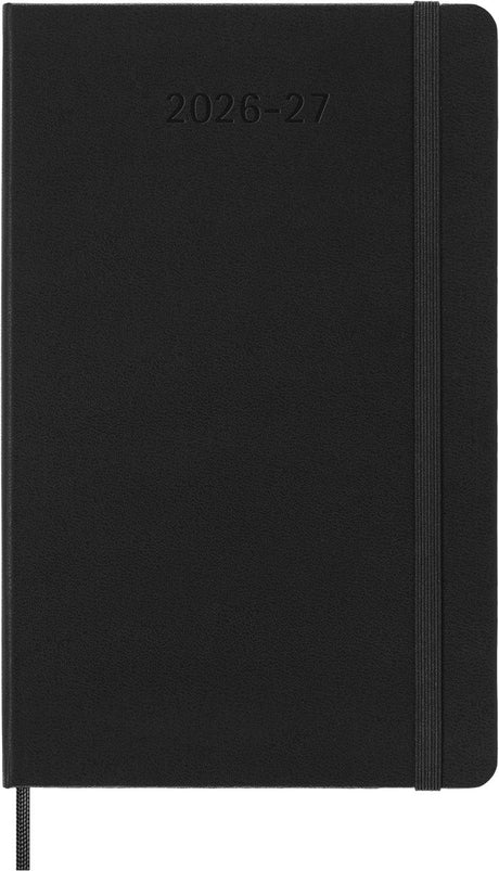 Moleskine 18 måneders dagbog - 2026 27 - ugentlig vandret - stor - hårdt omslag - sort