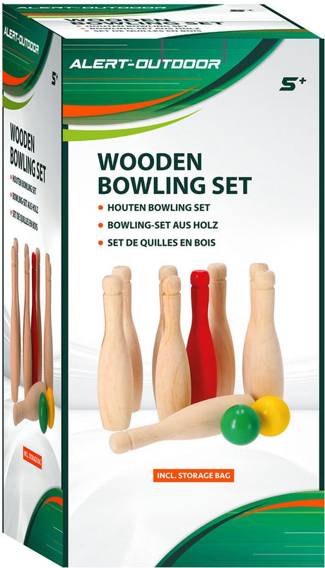 Alert udendørs bowlingsæt i træ