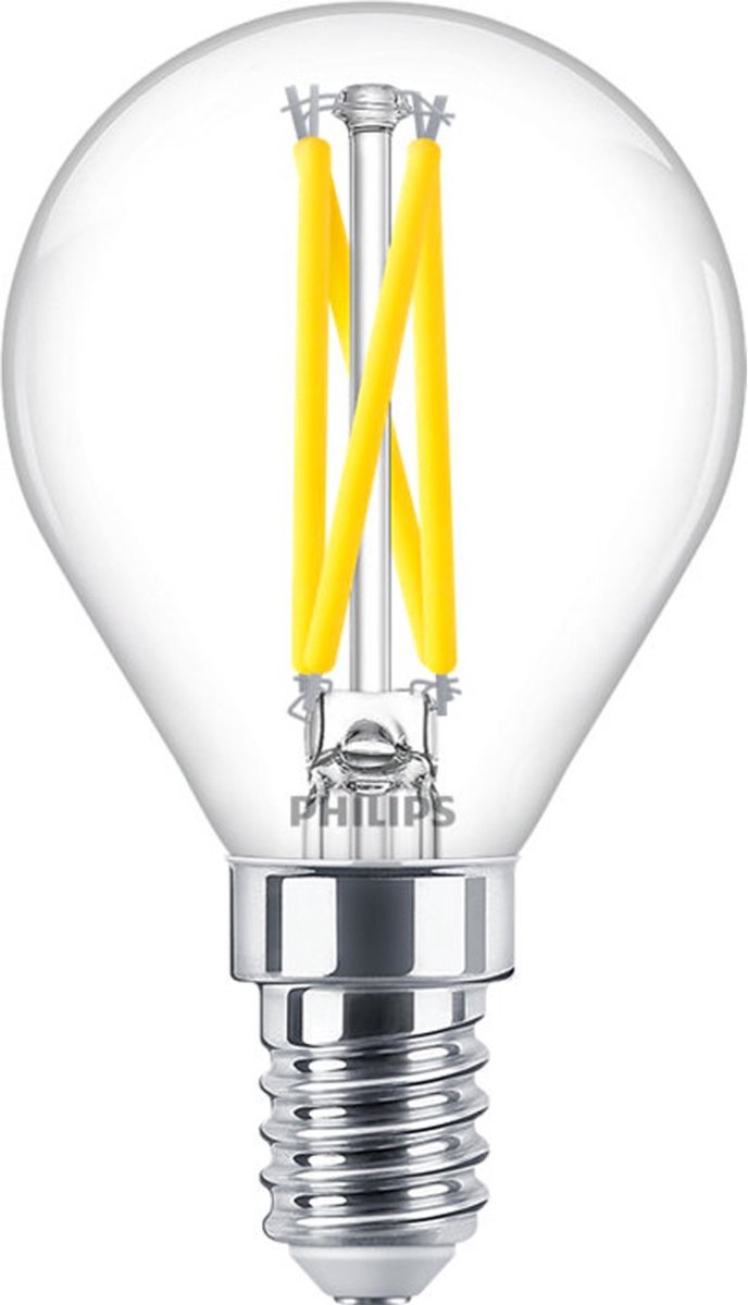 Philips led philips master led e14 kogel filament helder 2.5w 340lm - 922-927 dim to warm | beste kleurweergave - dimbaar - vervangt 25w