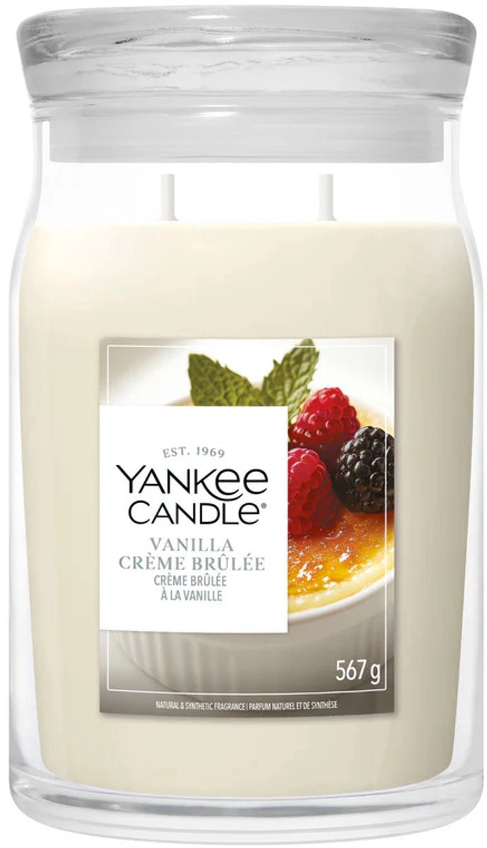 Yankee lys - vanilje crème brûlée stor krukke duftlys - 90 brændende timer - to væge