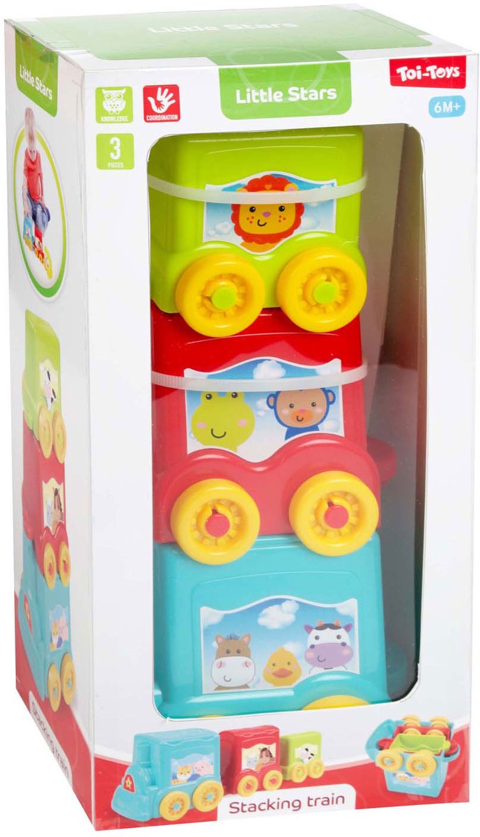 Toi-legetøj små stjerner baby stable tårntog, 3 stk.
