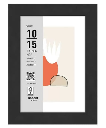Nielsen design nielsen fotoramme 3211201 træ 19 sort 10x15 cm