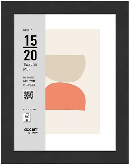 Nielsen design nielsen fotoramme 3217201 træ 19 sort 15x20 cm