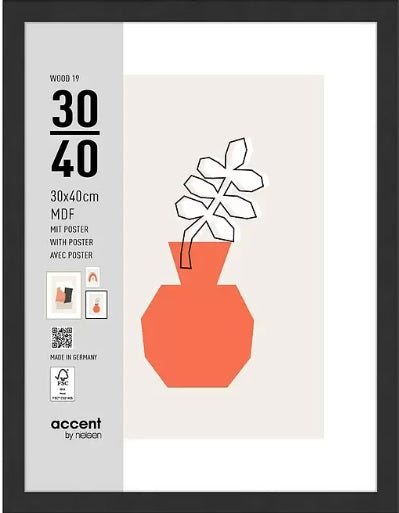 Nielsen design nielsen fotoramme 3230201 træ 19 sort 30x40 cm