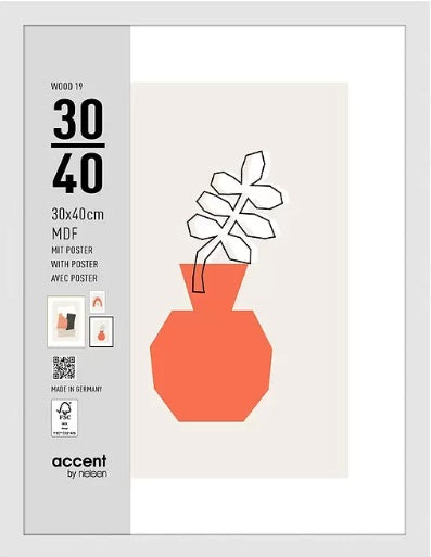 Nielsen design nielsen fotoramme 3230202 træ 19 hvid 30x40 cm