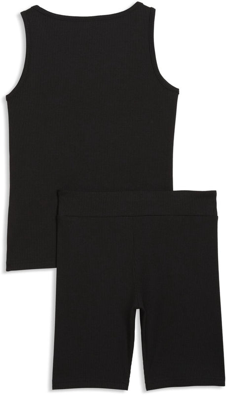 Puma ess forhøjet rib tank og korte leggings sæt g
