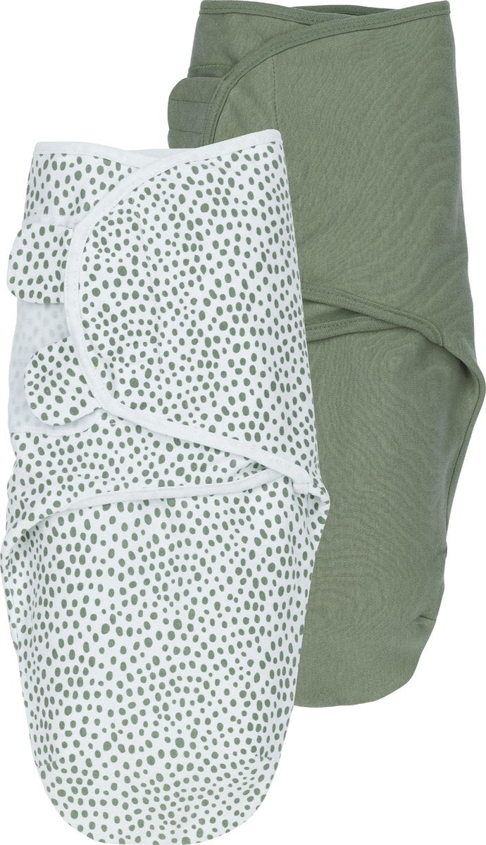 Meyco baby cheetah uni svøbt tæppe - 2-pak - skovgrøn - 0-3 måneder - 1,0 tom