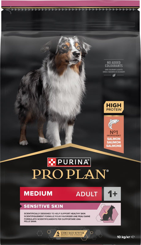Pro plan purina® ® følsom hud medium voksen - tørt hundefoder - laks - 10 kg