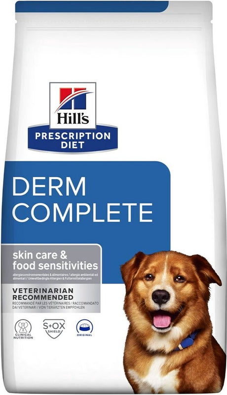 Hill's receptpligtig diet derm komplet - hundefoder - 12 kg - støtte til hudallergier og fødevareoverfølsomhed - til mellemstore racer
