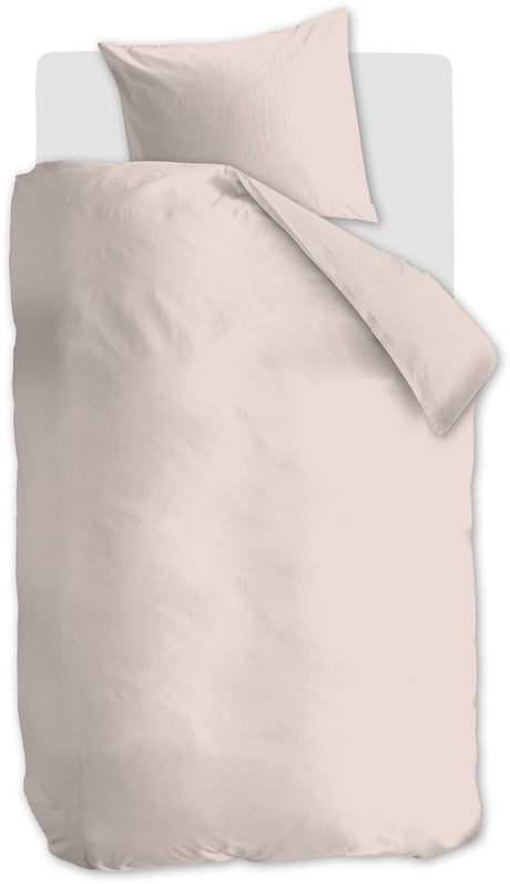 Ambiante cotton uni dekbedovertrek - eenpersoons - 140 x 200 220 cm - licht roze
