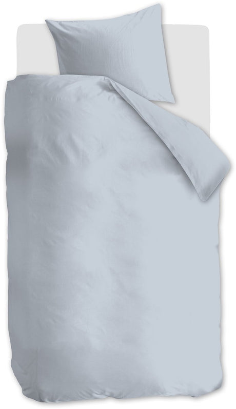Ambiante cotton uni dekbedovertrek - eenpersoons - 140 x 200 220 cm - licht blauw
