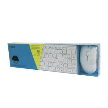 Rapoo 9300m multimode trådløst ultraslankt desktop combo sæt qwerty hvid
