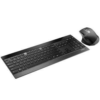 Rapoo 9900m trådløst ultratyndt multi-mode skrivebordssæt ui sort