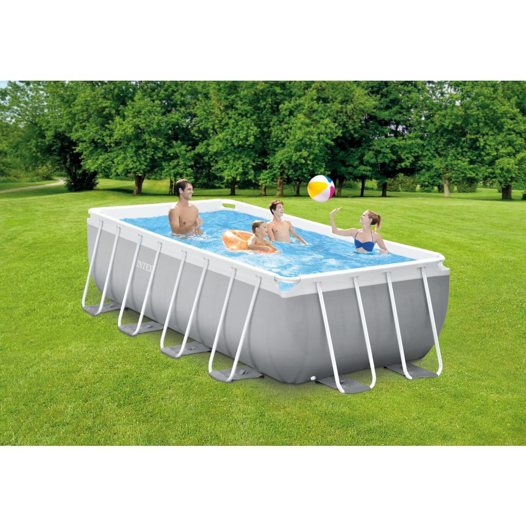 Intex 26790gn prisme ramme swimmingpool 400x200x122 cm grå blå