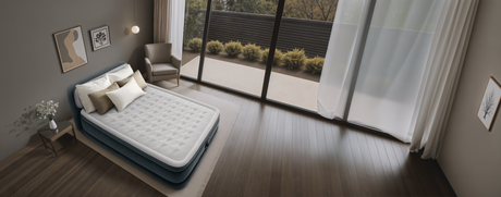 Intex queen ultra plys sengegavl luftseng med indbygget pumpe - 203x152x46cm