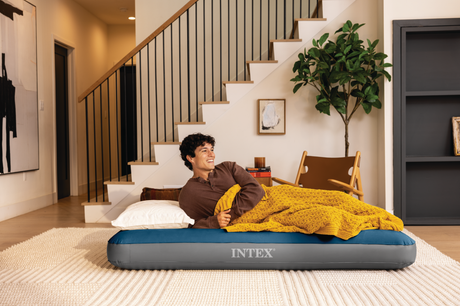 Intex 64189np queen dura-beam prestige downy luchtbed met pomp