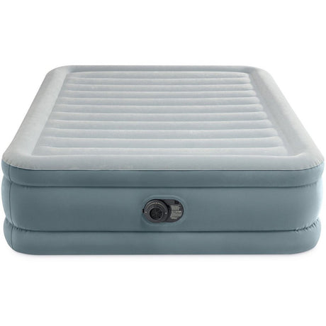 Intex 64824nd queen trend premium komfort 2-personers luftmadras 203x152x46 cm + indbygget pumpe grå