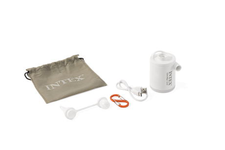 Intex 66647 quickfill tiny air pump met led licht en karbijnhaak