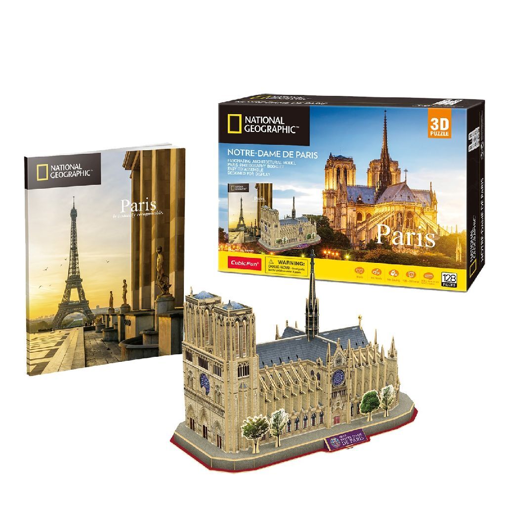 Cubic sjov national geographic 3d puslespil notre-dame paris 128 brikker
