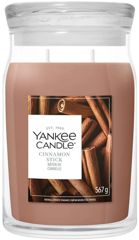 Yankee lys - kanelstang stor krukke duftlys - 90 brændende timer - to væge