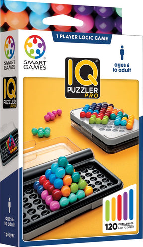Smartgames IQ Puzzler Pro - logisk tænkespil rejsepuslespil - 120 opgaver i 2D og 3D - pædagogisk solospil for børn og voksne - fra 6 år