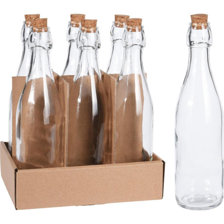 Fremragende husholdningsglasflaske med kork 500ml glasflaske med kork 500ml gennemsigtig
