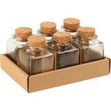 Fremragende opbevaringskrukke i glas til husholdningsartikler med kork låg 80ml 4,5x4,5xh8cm