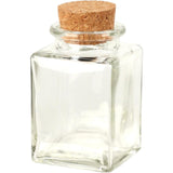 Fremragende opbevaringskrukke i glas til husholdningsartikler med kork låg 80ml 4,5x4,5xh8cm