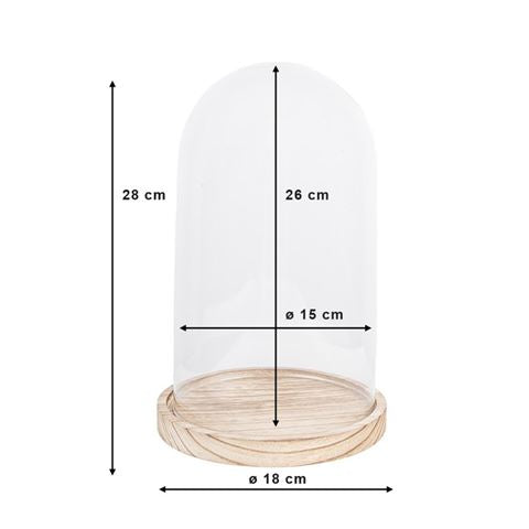 Clayre eef klokkeglas 6gl2170 gennemsigtig 18x28 cm