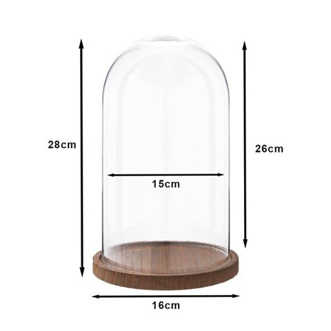 Clayre eef klokkeglas 6gl1946 gennemsigtig 16x28 cm