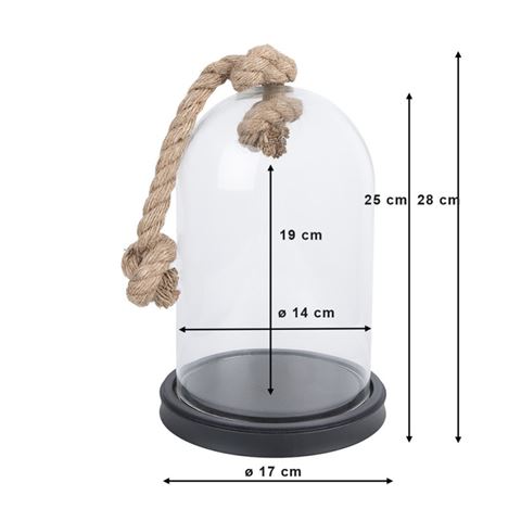 Clayre eef klokkeglas 6gl3367 sort 17x28 cm