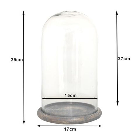 Clayre eef klokkeglas 6gl3536 gennemsigtig 17x29 cm