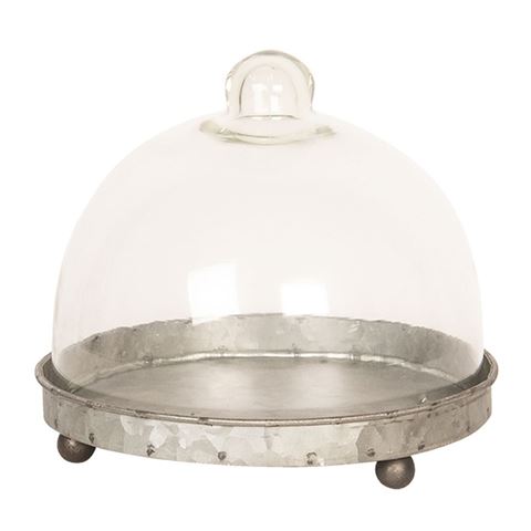 Clayre eef klokkeglas 6gl2492 grå gennemsigtig 16x15 cm
