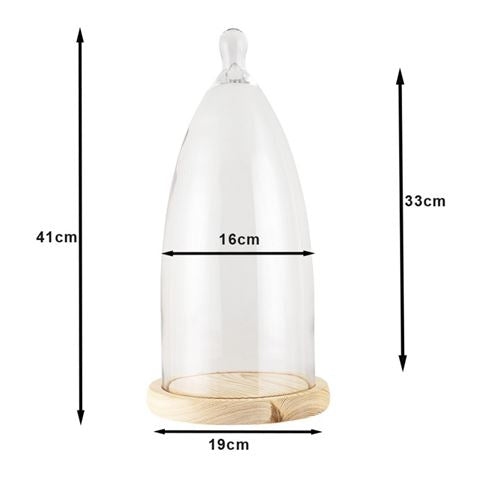 Clayre eef klokkeglas 6gl3006 gennemsigtig 19x41 cm