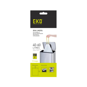 Eko affaldspose type f 40-60l rulle a 12 poser hvid