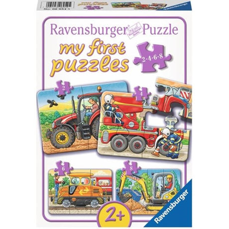 Ravensburger på arbejde - mine første puslespil -2+4+6+8 brikker - børnepuslespil