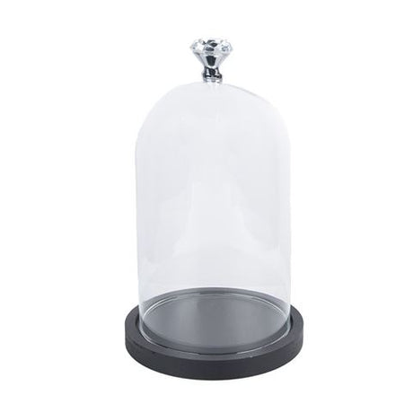 Clayre eef 6gl2544 klokkeglas gennemsigtig 14x25 cm